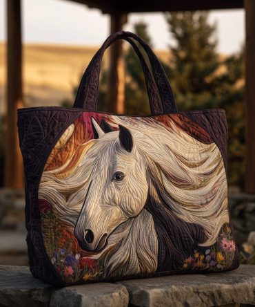 Horse Of Glory Quilted Tote Bag