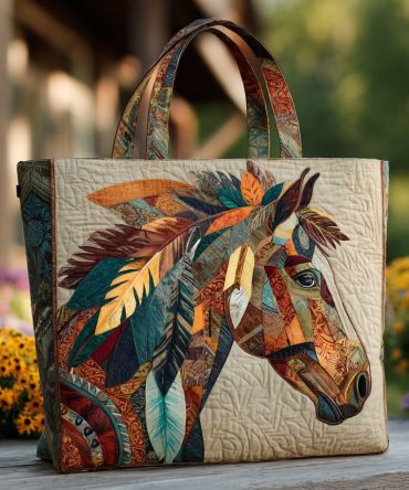 Horse Quilted Tote Bag