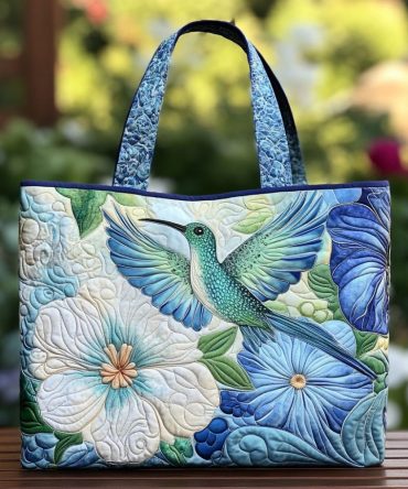 Hummingbird Dream Quilted Tote Bag