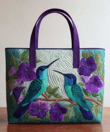 Hummingbird Duo Quilted Tote Bag