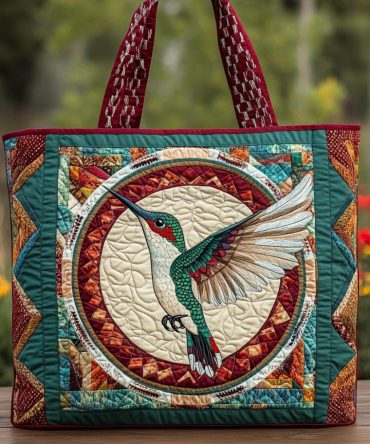 Hummingbird Garden Quilted Tote Bag