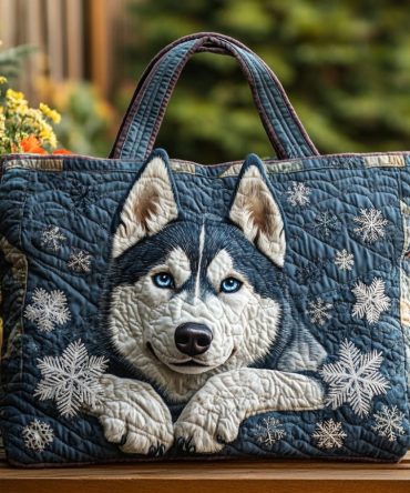 Husky Haven Quilted Tote Bag
