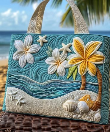 Island Blooms Quilted Tote Bag