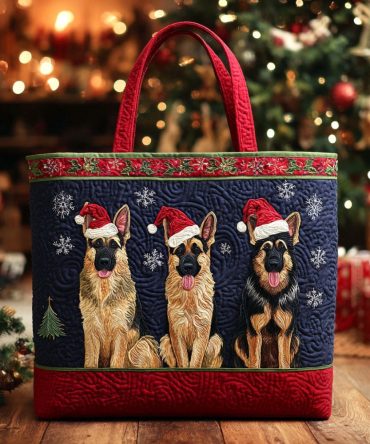 Jolly Shepherd Quilted Tote Bag