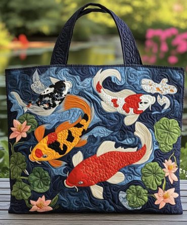 Koi Spirit Quilted Tote Bag