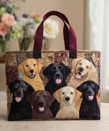 Labrador Gathering Quilted Tote Bag
