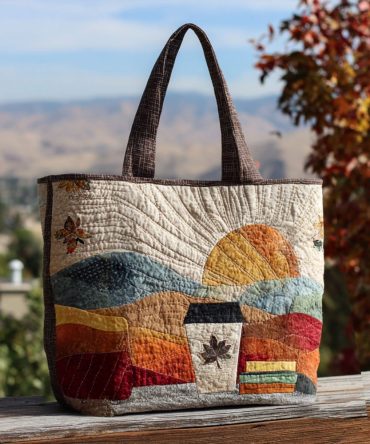 Latte Layers Quilted Tote Bag