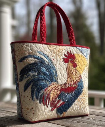 Liberty Rooster Quilted Tote Bag