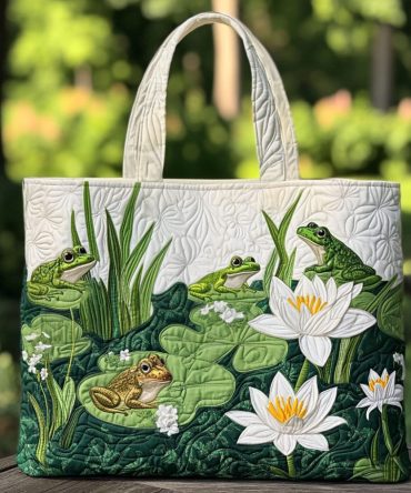 Lily Pad Life Quilted Tote Bag