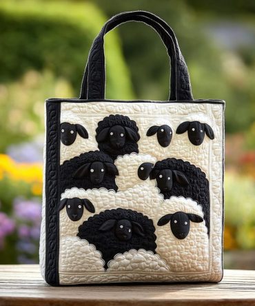Lovely Sheep Quilted Tote Bag