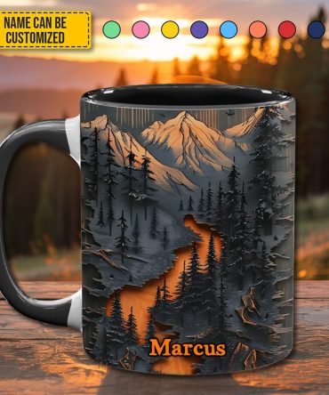 Personalized Mountain Wilderness Accent Mug