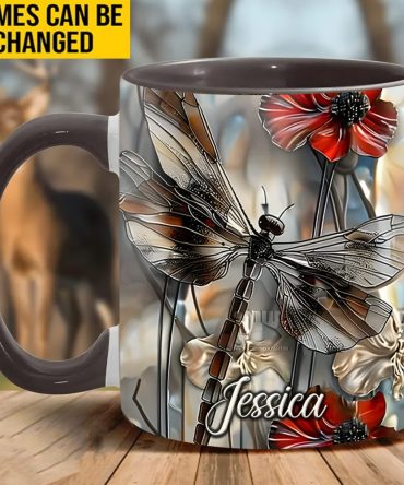 Fantasy Dragonfly Personalized Accent Mug
