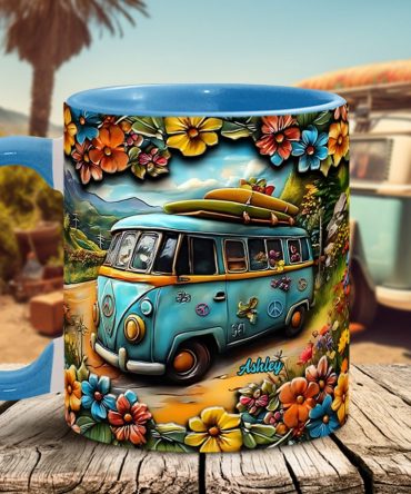 Hippie Van - Personalized Hippie Accent Mug