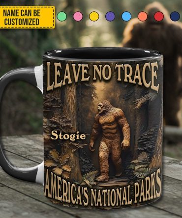 Leave No Trace – Personalized Bigfoot Accent Mug