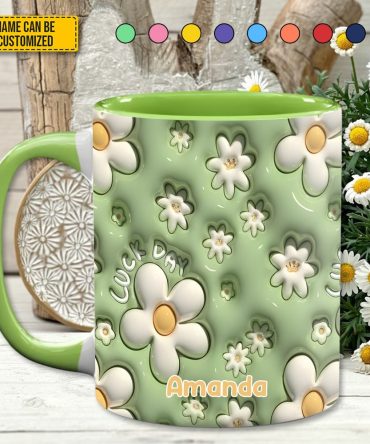 Daisy  Flower - Personalized Flower Accent Mug