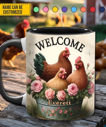 Chicken Welcome - Personalized Chicken Accent Mug