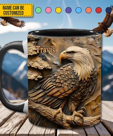 Strong Eagle - Personalized Eagle Accent Mug