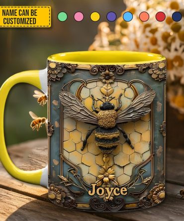 Personalized Honey Bee Accent Mug