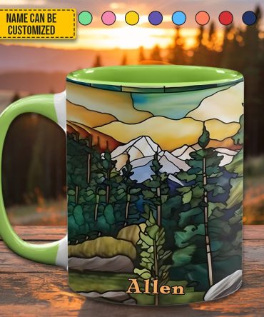 Personalized Mountains Accent Mug