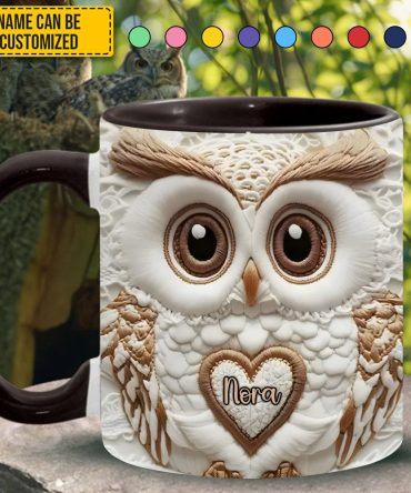 Cute Owl - Personalized Owl Accent Mug