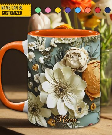 Love Flowers - Personalized Flower Accent Mug