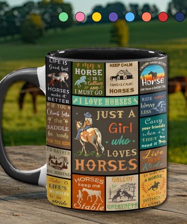 Just A Girl Who Loves Horses - Horse Accent Mug