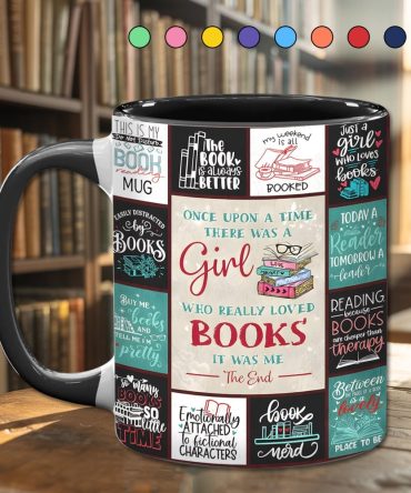 Girl Loves Books Accent Mug