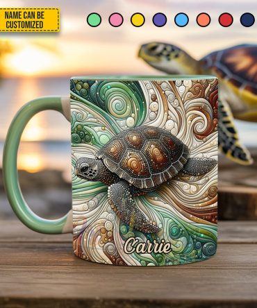 Personalized Ocean Turtle Accent Mug