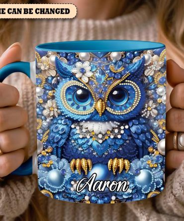 Sparkle Owl - Personalized Owl Accent Mug