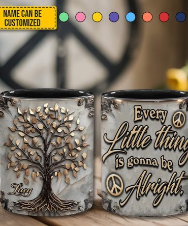 Tree Of Life Every Little Thing - Personalized Hippie Accent Mug