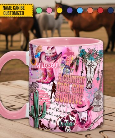 Country Girl - Personalized Accent Mug
