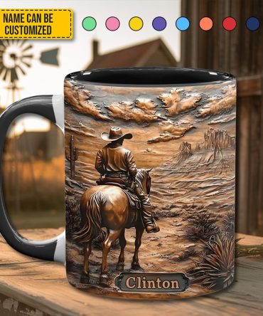 Cowboy & Horse - Personalized Accent Mug