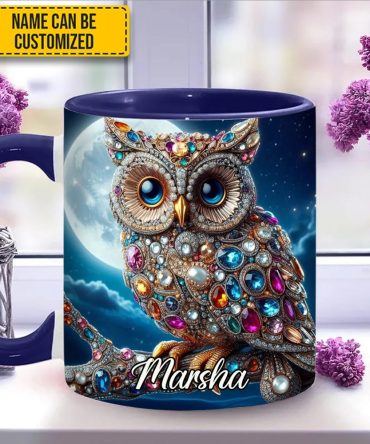 Dark Owl - Personalized Owl Accent Mug