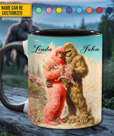 Bigfoot Lovers Anniversary – Personalized Bigfoot Accent Mug