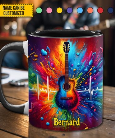 Guitar Colorful - Personalized Guitar Accent Mug