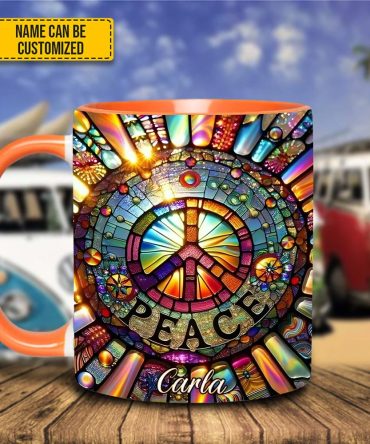 Personalized Peace Symbol Accent Mug