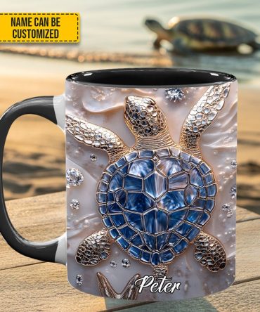 Unique Sea Turtle Personalized Accent Mug