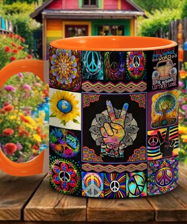Peace Sign Hippie Accent Mug