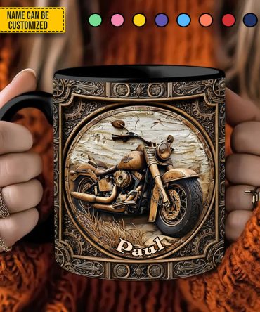 Biker Accent Mug - Personalized Biker Accent Mug