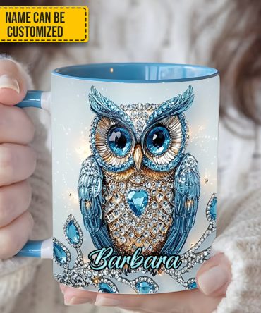 Blue Owl - Personalized Owl Accent Mug