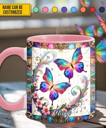 Beautiful Butterflies - Personalized Butterfly Accent Mug