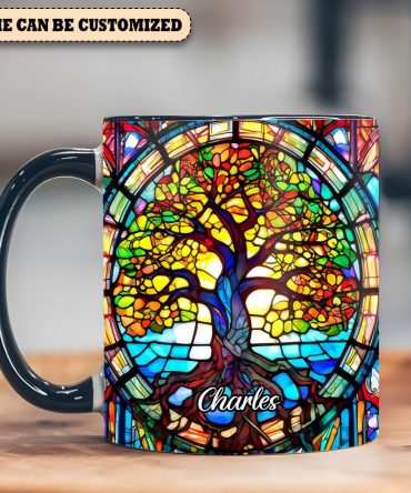 Colorful Tree Of Life  - Personalized Hippie Accent Mug