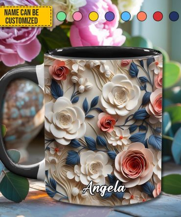 Beautiful Flowers - Personalized Accent Mug