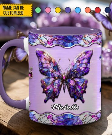 Sparkle Butterfly - Personalized Accent Mug