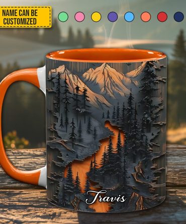 Personalized Mountain Wilderness Accent Mug