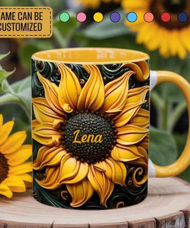 Love Sunflower - Personalized Accent Mug