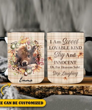 Cute Highland Cow - Personalized Cow Accent Mug