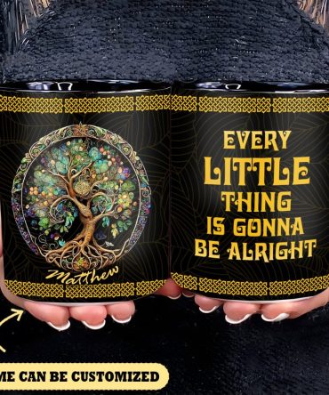 Tree Of Life Every Little Thing Is Gonna Be Alright   - Personalized Hippie Accent Mug