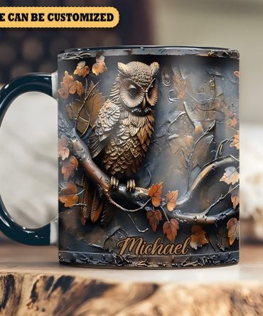 Vintage Owl - Personalized Accent Mug