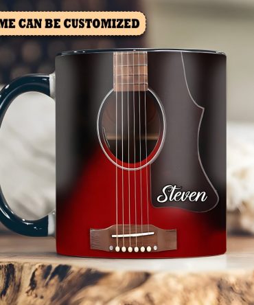 Guitar - Personalized Guitar Accent Mug